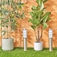 image 2 of ValueLights Wharf Pair Silver Outdoor Bollard Lights and Warm White Bulb