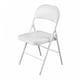 image 1 of Heavy Duty White Padded Folding Metal Desk Office Chair Seat | White