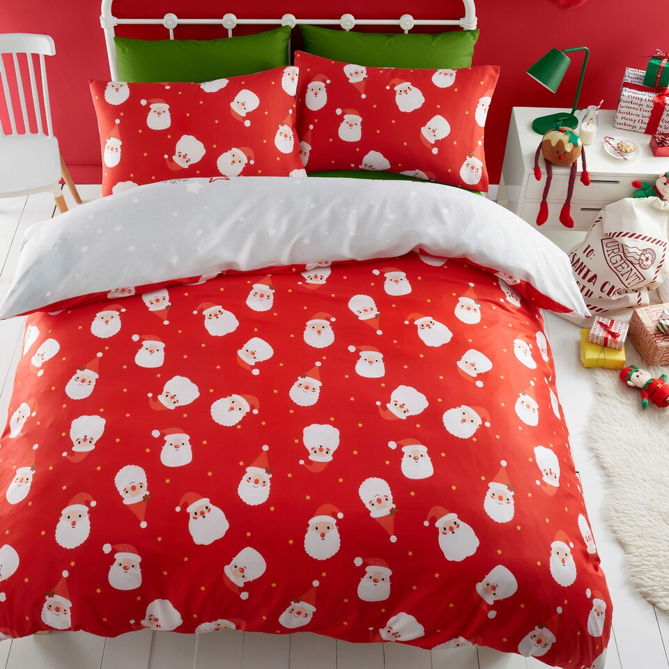image 1 of Bedlam Santa Please Stop Here Duvet Cover Set Grey