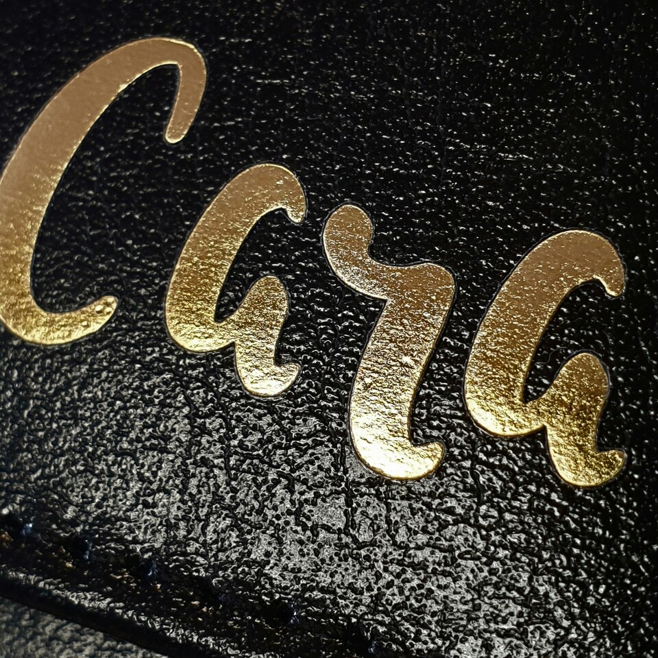 image 1 of Personalised Black Leather Purse Black