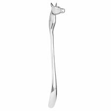 Nickel Horse Head Detail Shoe Horn - Metal - L5 x W10 x H53 cm - Silver