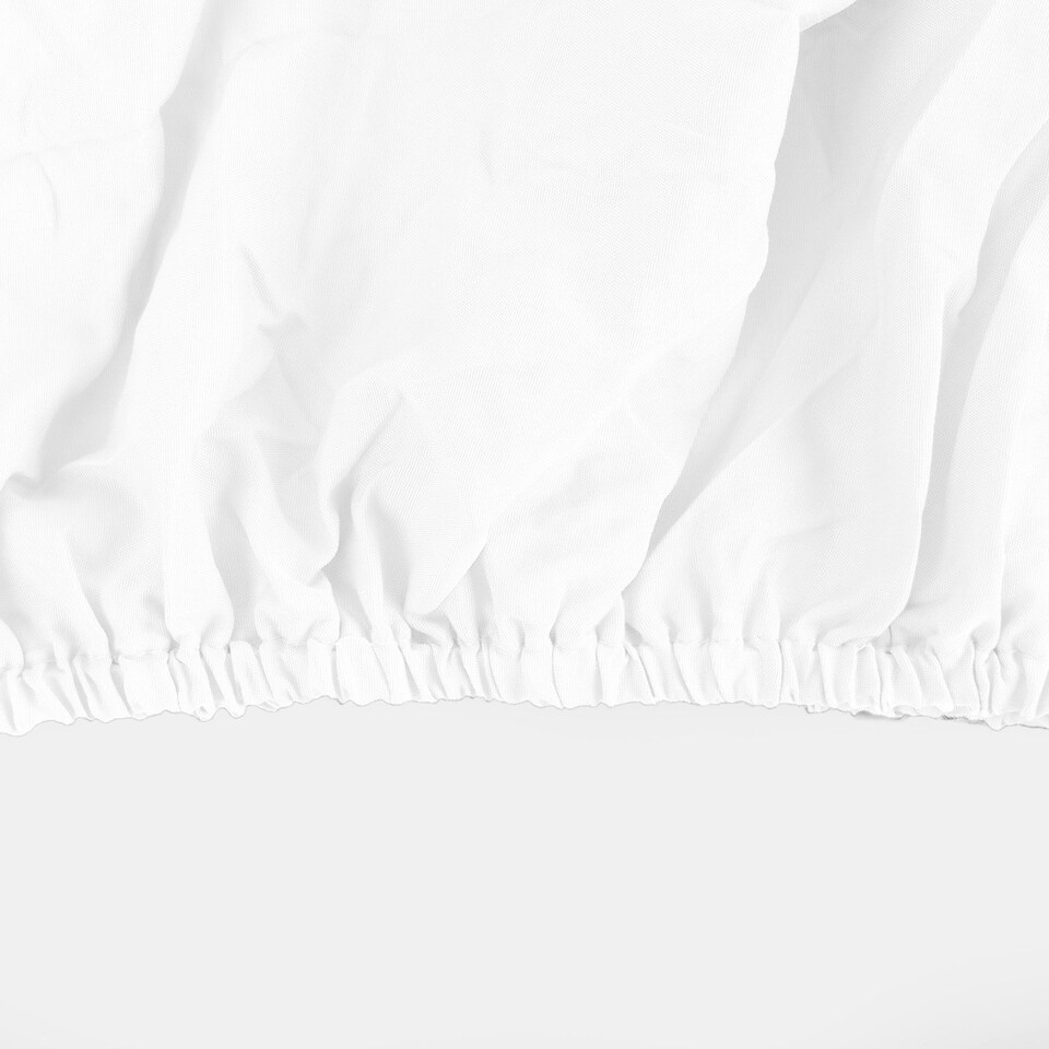 image 1 of OHS Plain Soft Microfibre 30cm Deep Fitted Bed Sheet, Single - White
