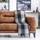 image 4 of Comfy Check Collection Recycled Cotton Throw in Navy (70" x 100") Blue | Blue
