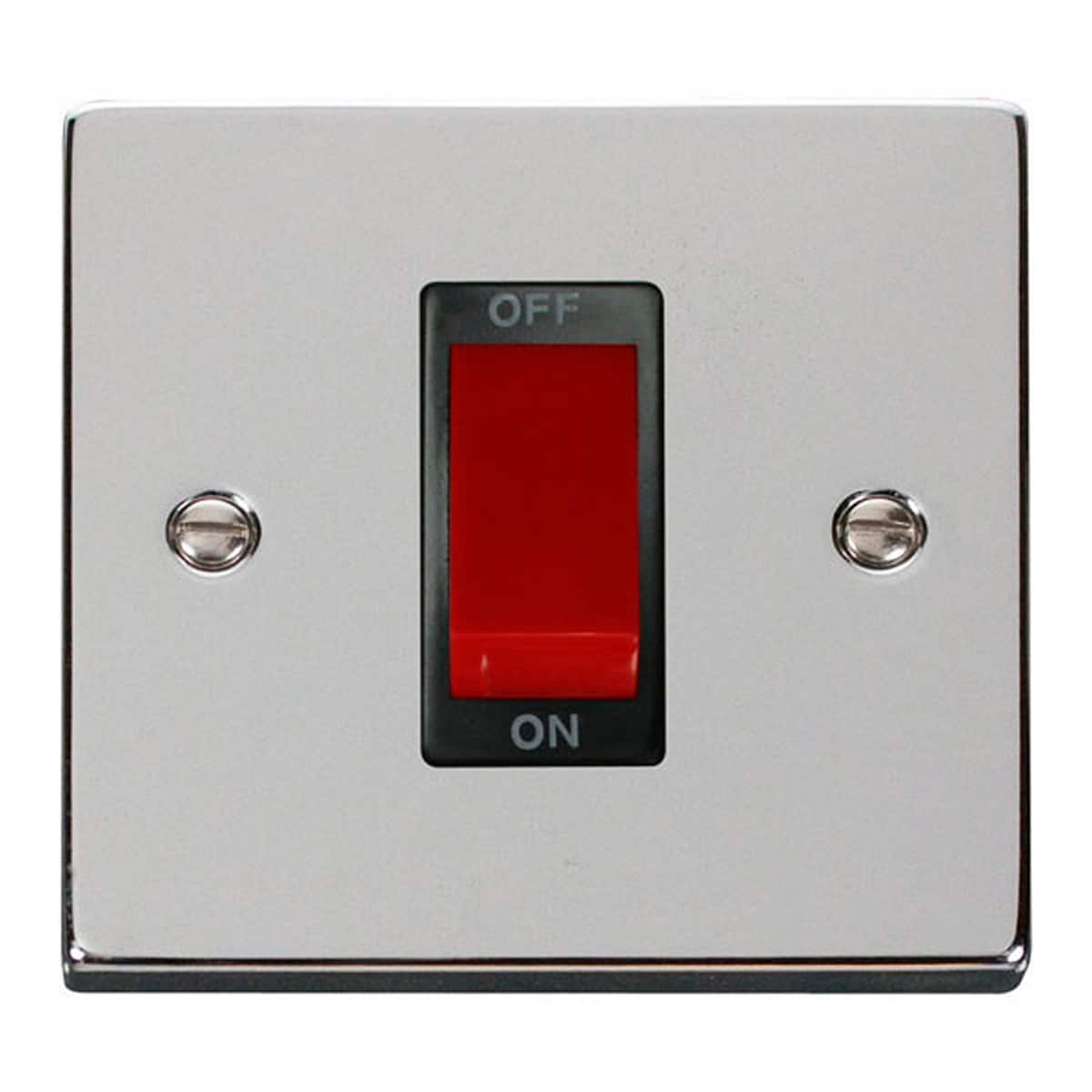 SE HOME Polished Chrome 1 Gang Size 45A Switch Chrome Polished Chrome