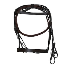 Collegiate Hunt Cavesson Leather Bridle IV - Brown - Cob