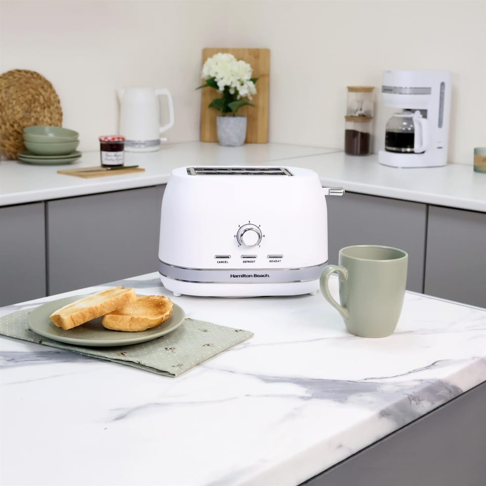 image 1 of Hamilton Beach Ella Kettle, Toaster & 20L Stainless Steel Cavity Microwave Set - White