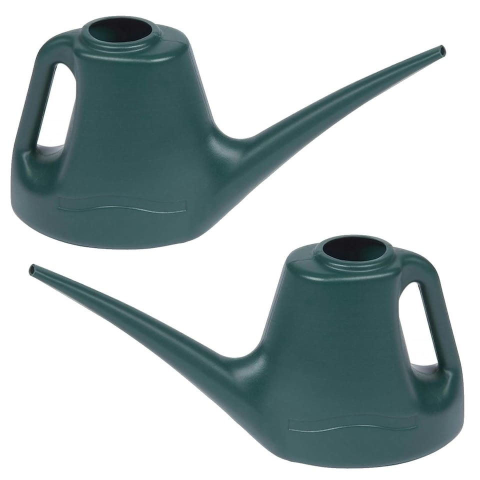 image 1 of 1 x 1 Litre Handy Sized Lightweight Green Plastic Watering Can With Handle