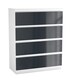 image 1 of Gloss 4 Drawer Chest No Handle Storage Cabinet | White | Gloss Grey Drawer | One Size | 1
