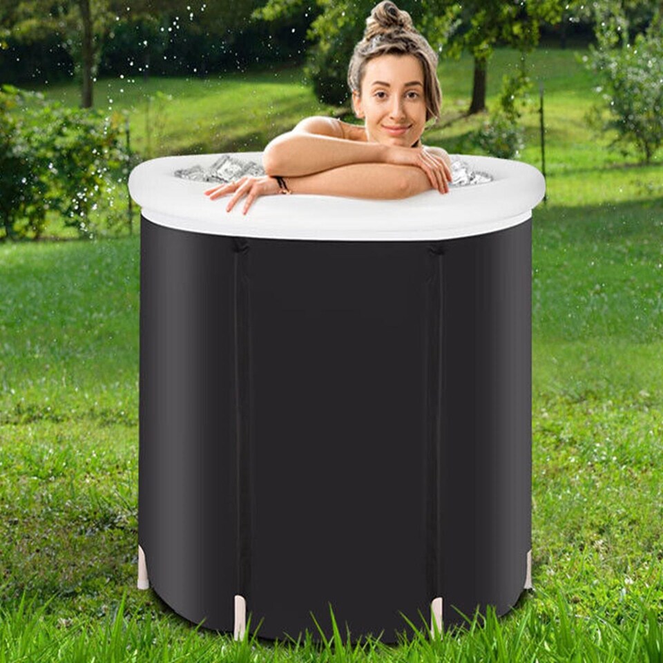 image 1 of Gr8 Home Large Portable Ice Bath Tub for Cold Water Therapy Lid Recovery Plunge Pool