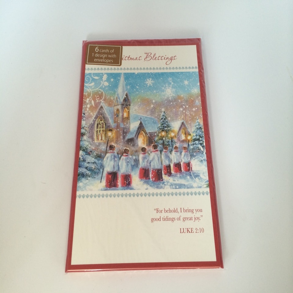 image 1 of Pack of 6 'Church Carols' Design Christmas Greeting Cards