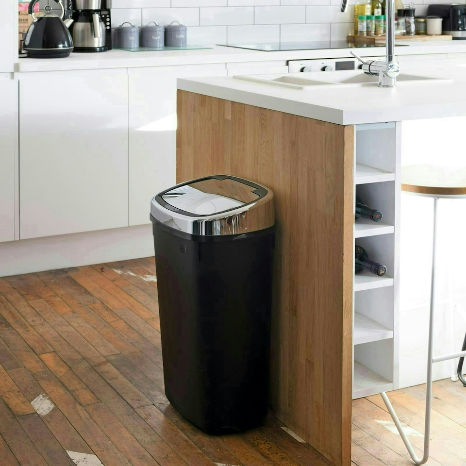 image 1 of Dihl 50L Sensor Bin Black / Chrome Black | 50