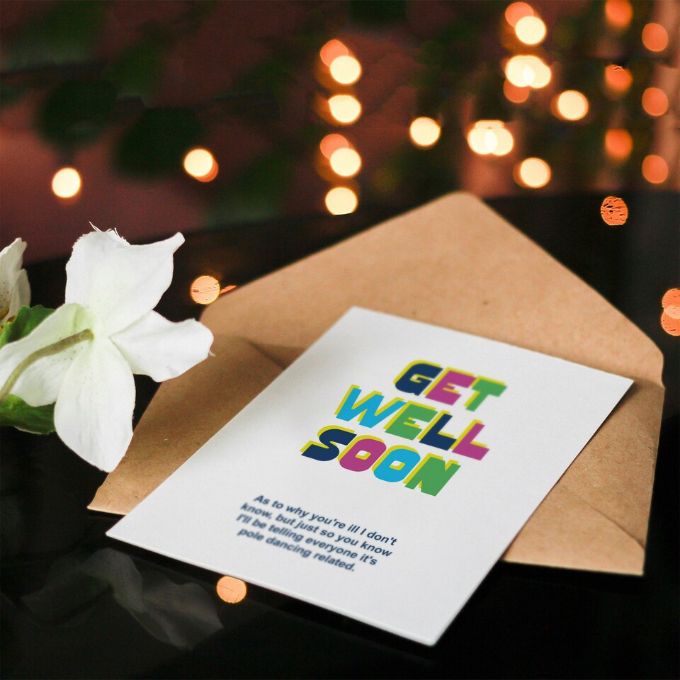 image 1 of Joke Telling Everybody It's Pole Dancing Accident Get Well Card