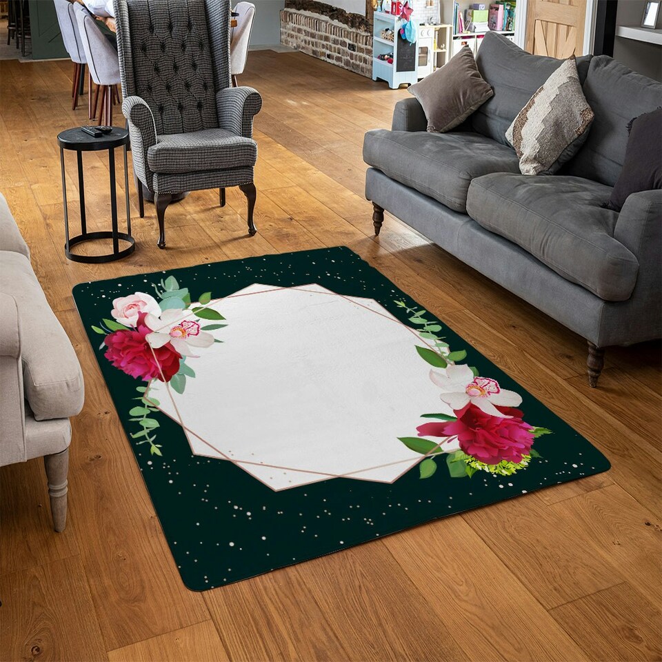 image 1 of Bright Flowers, Dark Background (Rug) Multi | XL: 160x230cm