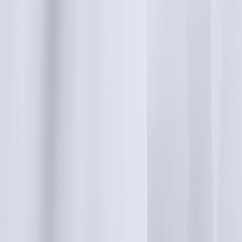image 1 of Pair of Crystal White Plain Voile Panels 274 cm (108 inch) Rod Pocket Panels for Bedroom and Living Room