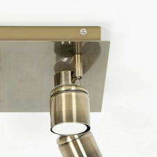 ValueLights Benton Antique Brass Adjustable IP44 Square 4 Way Bathroom Flush Ceiling Light