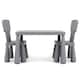 image 1 of COSTWAY Kids Table and 2 Chairs Set Children Play Table Grey