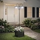 image 8 of Outsunny 3-head LED Solar Light Lamp Street Light Post with Planter Base, Black | Black | Black | 60L x 55W x 189H cm