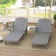 image 8 of Outsunny Set of 2 Resin Reclining Sun Loungers for Garden, Dark Grey 
