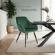 image 8 of Dining Chair Marilyn - with armrests, padded, velvet look, black steel legs - per piece Green | Dark Green/Black
