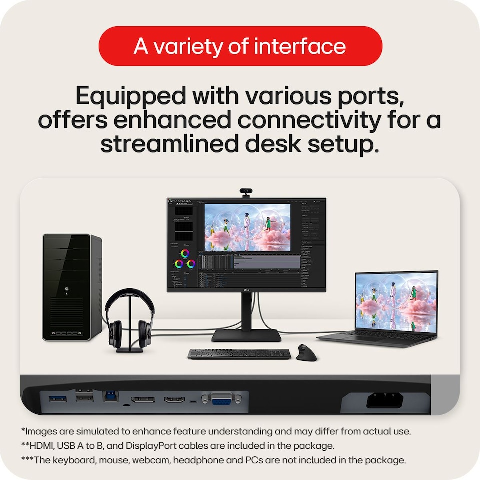 image 1 of LG 24BA450-B Computer Monitors - 23.8 Inches - Black