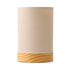 ValueLights Elsa Natural Bamboo Fabric Wooden Table Lamp & Bulb | Brown