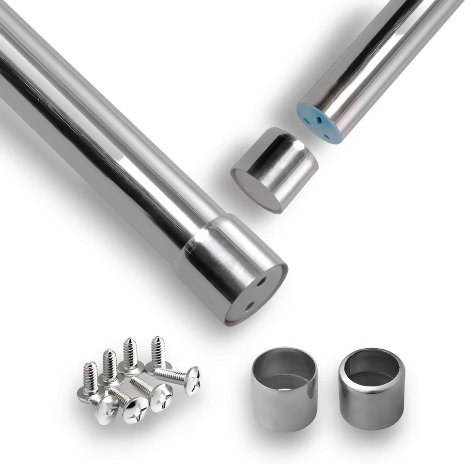 image 1 of House of Home Extendable Wardrobe Pole 60-103CM Adjustable Rail Hanger Steel Heavy Duty Build | Chrome