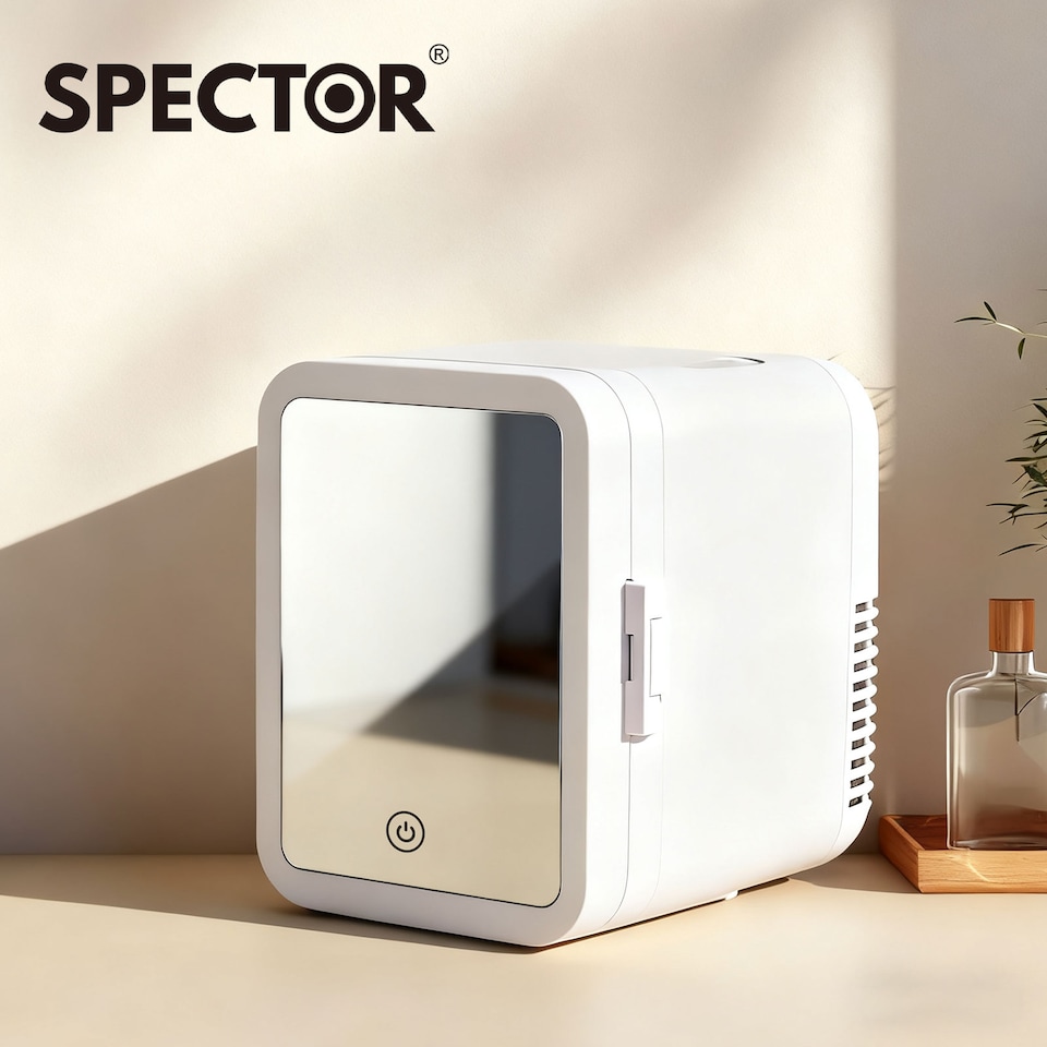 image 1 of Spector Mini Fridge Portable Cooler Warmer with Mirror 5L for Bedroom Office Car