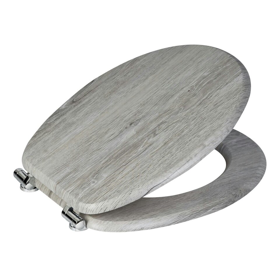 image 1 of Showerdrape Norfolk Soft Close Grey Oak Wooden Toilet Seat