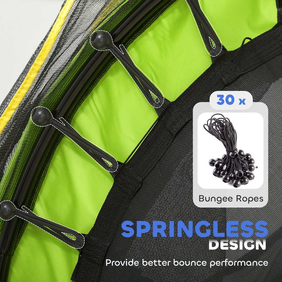 image 1 of HOMCOM Kids Trampoline Mini Bouncer w Enclosure Net for 3-6 Years Green