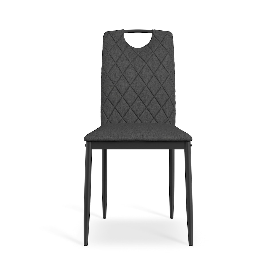image 1 of Set Of 2 Monza Fabric Dining Chair Modern Padded Seat Metal Legs Kitchen Grey | Charcoal