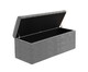 image 5 of 90cm Safar Large Striped Storage Ottoman Box, Grey Plush Velvet Upholstered Deep Storage Ottoman End of Bed Bench
