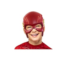Flash Childrens/Kids 1/2 Mask - Red/Gold - One Size One Size