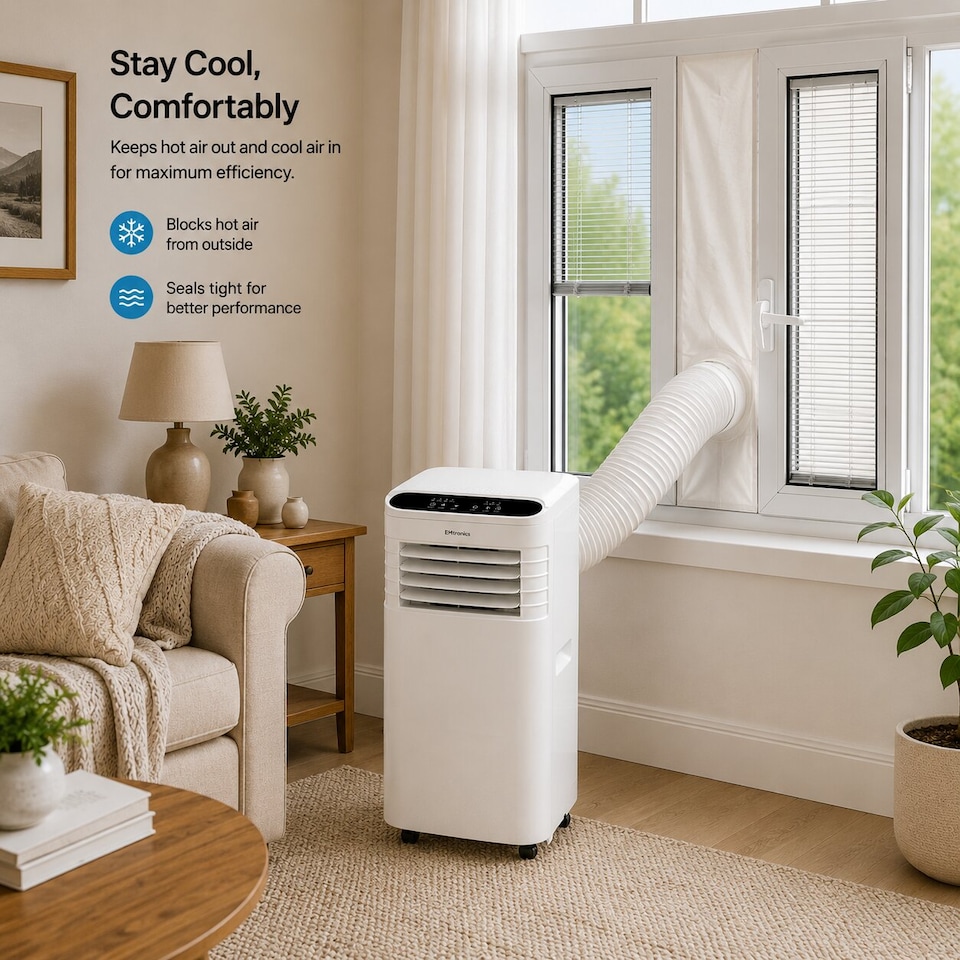 image 1 of EMtronics 7K BTU Air Conditioner with Fan and Dehumidifier - White
