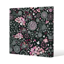 Different Flowers, Shapes & Birds (Canvas Print) 127 x 127 x 4cm