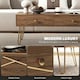 image 4 of HOMCOM Coffee Table with Drawers, Living Room Table with Steel Base Brown