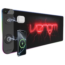 Venom RGB Gaming Desk Mat with Wireless Charging