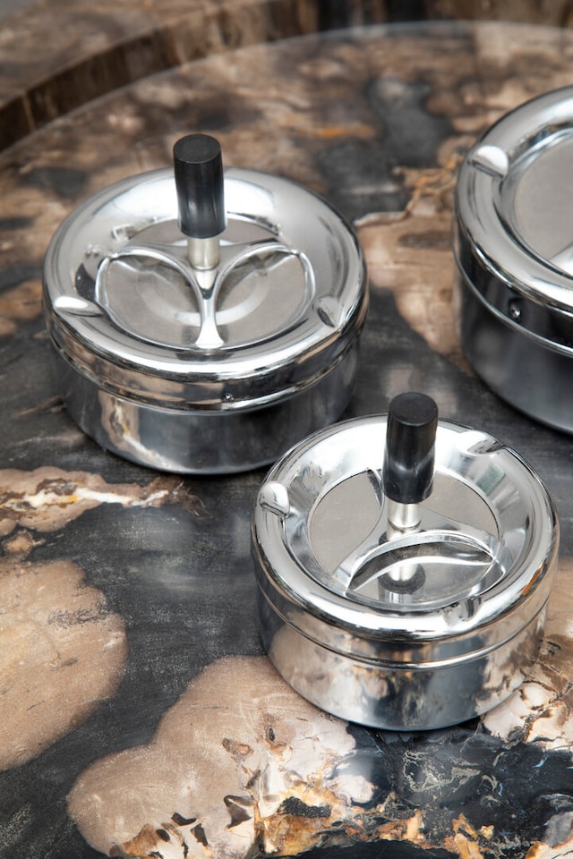 image 1 of Chrome Effect Medium Spinning Ashtray