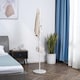 image 2 of HOMCOM Steel Coat Stand Rack Marble Base 8 Hook for Living Room Entryway,White