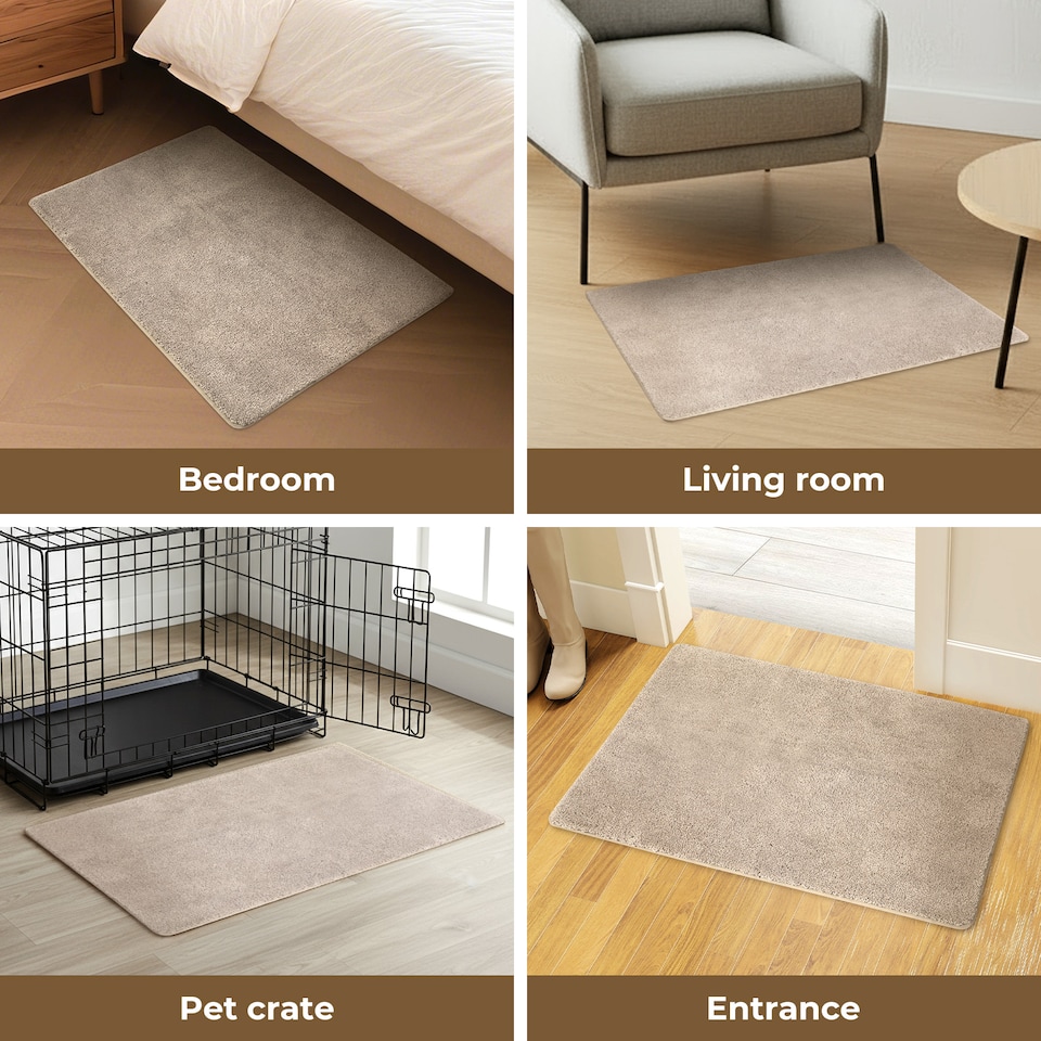 image 1 of Marlow 50x80CM Non-Slip Washable Kitchen Floor Runner Rug Mat | Cream | Beige