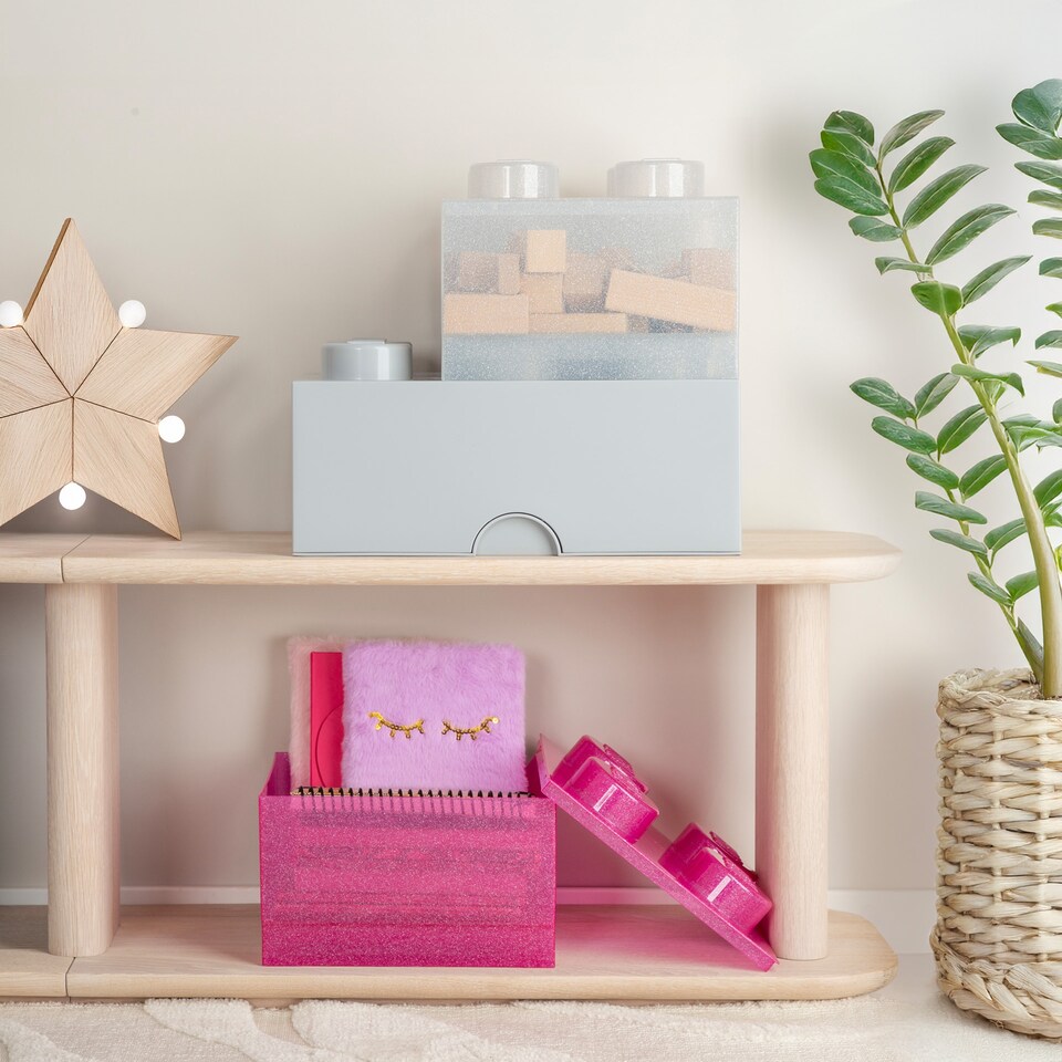 image 1 of LEGO Storage Brick 4 Stud - Glitter Medium Violet