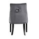 image 5 of Set of 2 Velvet Dining Chairs Ergonomic Scoop Knockerback & Button Tufted Wood Legs Grey | Dark Grey