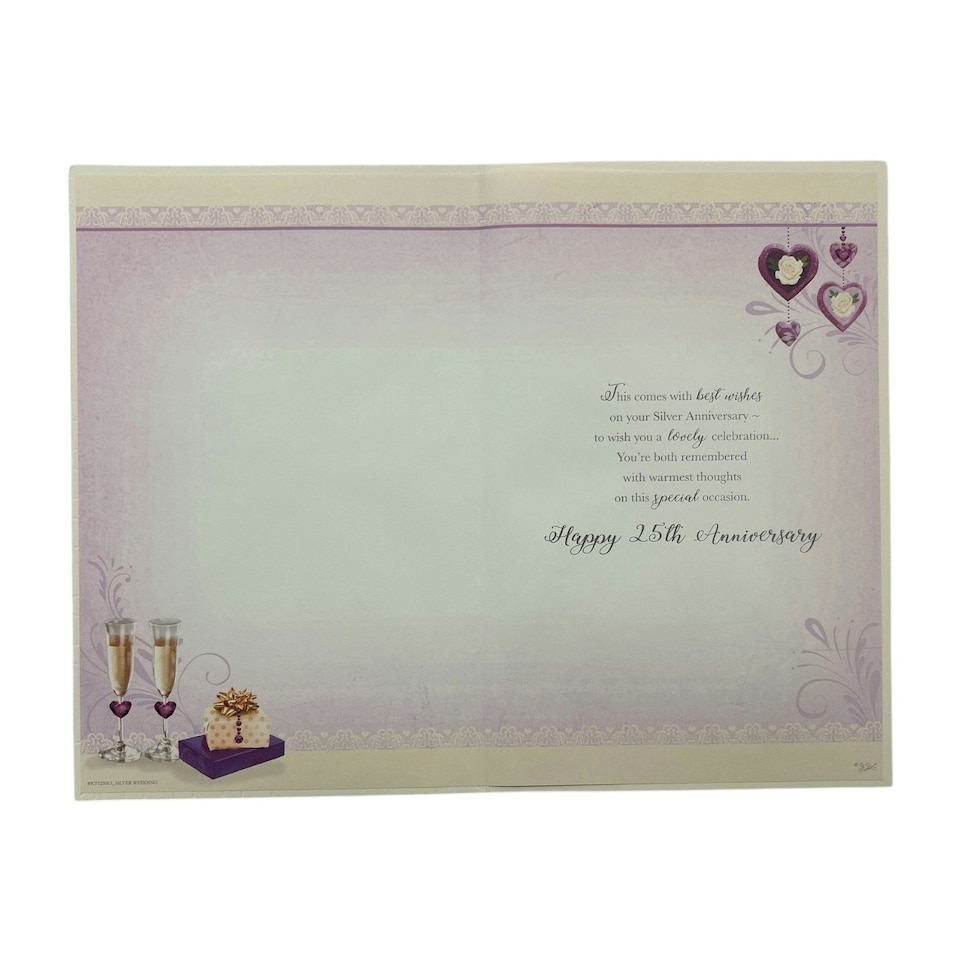 image 1 of Silver Wedding Keepsake Treasures Traditional Design 40th Anniversary Card