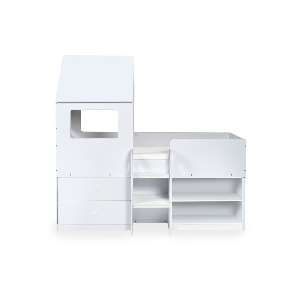 image 1 of Orpheus 90cm Single White Treehouse Midsleeper Cabin Bed