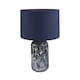 image 1 of Modern Navy Blue and Smoked Grey Marble Snowflake Glass Table Lamp with Shade | Blue