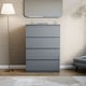 image 8 of Vida Designs Denver 4 Drawer Chest of Drawers Bedroom Storage, Grey