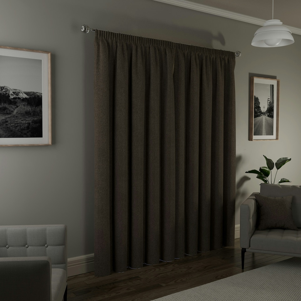 image 1 of Dallas Natural Blackout Curtains 46 x 90 inch (117 x 229 cm) Pencil Pleat 100% Blackout Thermal Noise Reducing Curtains for Bedroom and Living Room