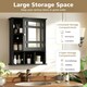 image 4 of COSTWAY Bathroom Wall Storage Cabinet Medicine Organizer Black Black