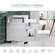 image 6 of HOMCOM 72x16cm Narrow Bathroom Storage Unit w  2 Drawers Open Top 4 Wheels Slimline Modern Rolling Home Organisation | White | White
