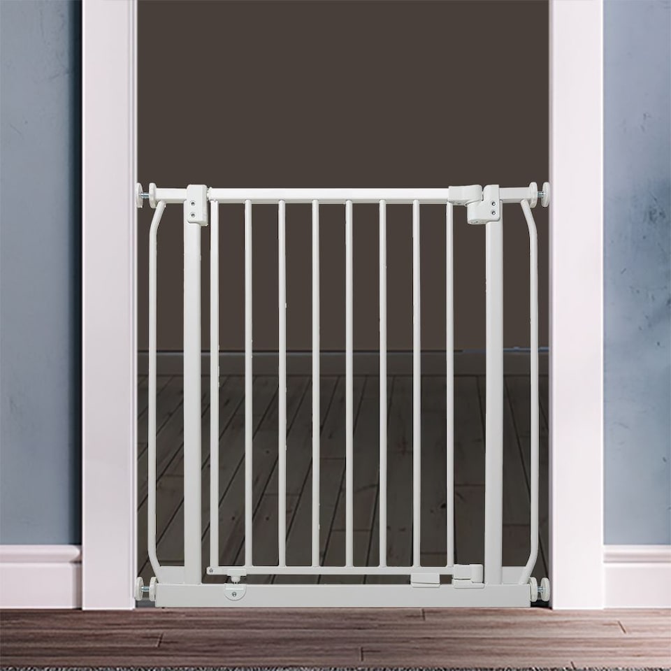 image 1 of Safetots Elite Pressure Safety Gate, 71cm - 80cm, Matt White, Pressure Fit Stair Gate