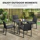 image 3 of Outsunny 4 Seater Rattan Garden Dining Set Outdoor w/ Umbrella Hole